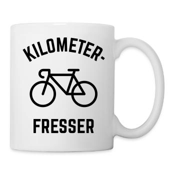 Kilometerfresser (Rennrad Fahren / Radrennen) - Tasse - Weiß - Rechts