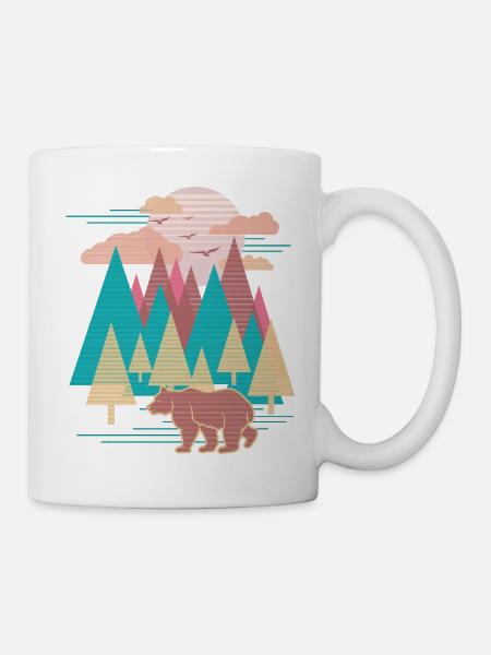 Landschaft (Bär) - Tasse - Weiß