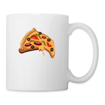 Pizza morceau de pizzeria - Mug blanc - blanc - Droite