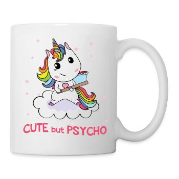 Licorne mignonne mais psycho - Mug blanc - blanc - Droite
