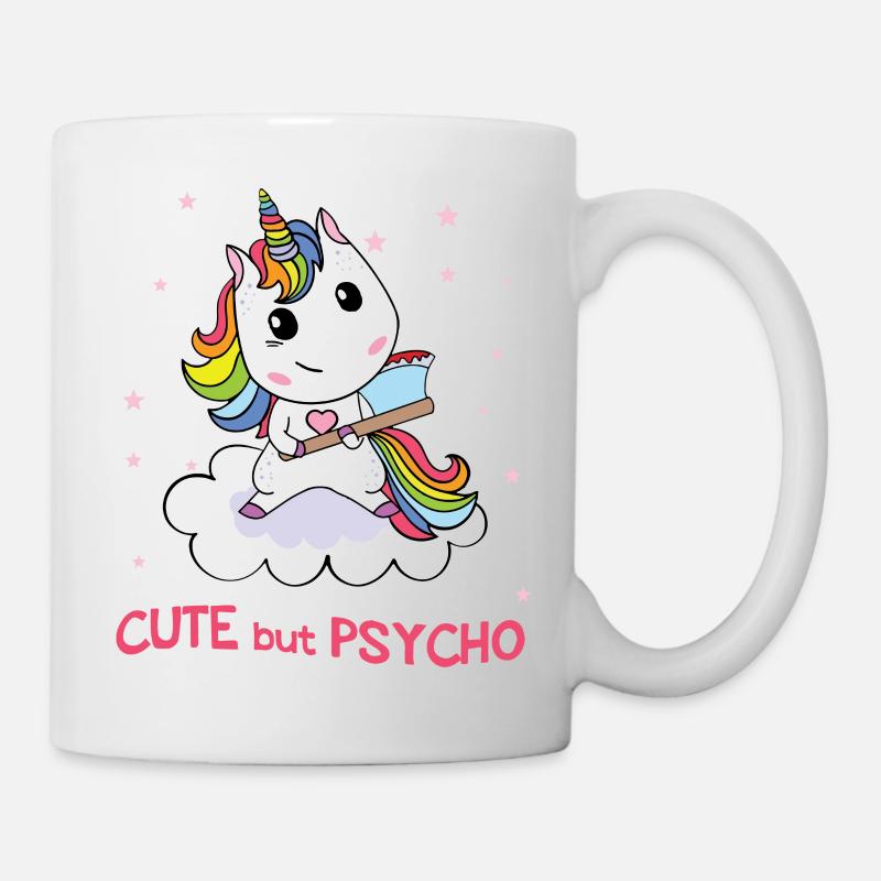 Cute but Psycho Einhorn - Tasse - Weiß
