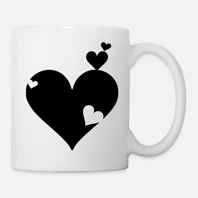 Herz in Herz - Tasse - Weiß