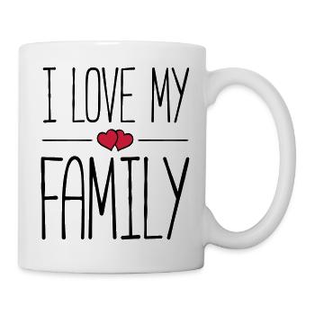 i love my family hearts - Tasse - Weiß - Rechts