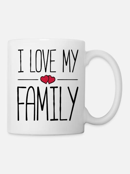 i love my family hearts - Tasse - Weiß