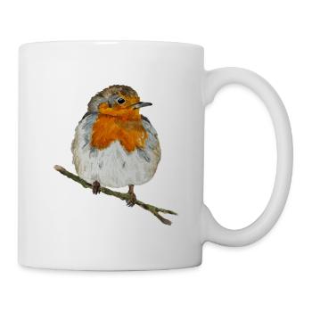 Rotkehlchen - Tasse - Weiß - Rechts