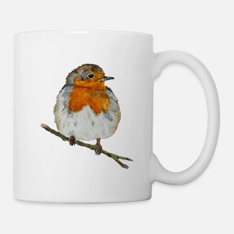 Rotkehlchen - Tasse - Weiß