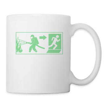 Feuerwehr Brandbekämpfung Geschenk · Arbeitsweg - Tasse - Weiß - Rechts