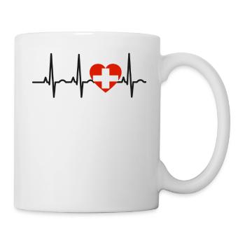 I LOVE ekg heartbeat SCHWEIZ Switzerland - Tasse - Weiß - Rechts
