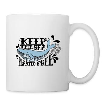Gardez la mer libre Plasic - Baleine - Mug blanc - blanc - Droite