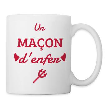 Maurer / Mauerwerk / Bau / Hersteller - Tasse - Weiß - Rechts
