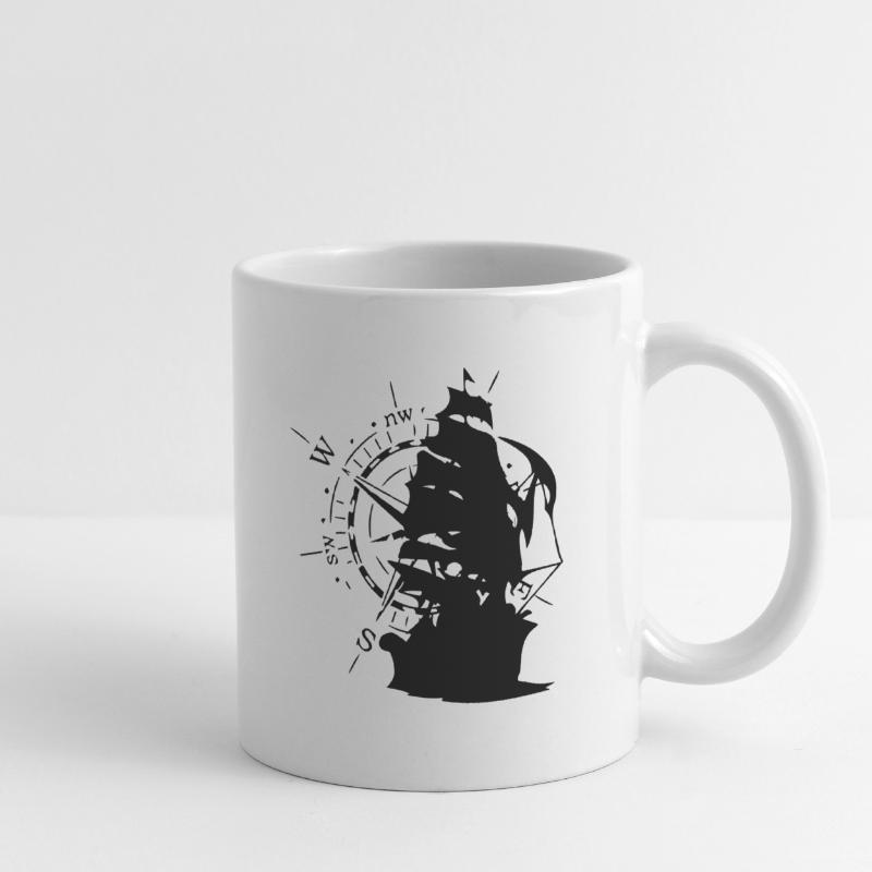 WindRose mit Segelschiff | Freizeimode Bstyled Tasse