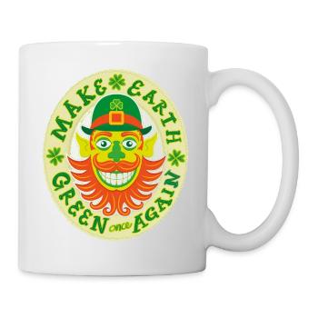 Portrait de lutin hipster de Saint-Patrick - Mug blanc - blanc - Droite
