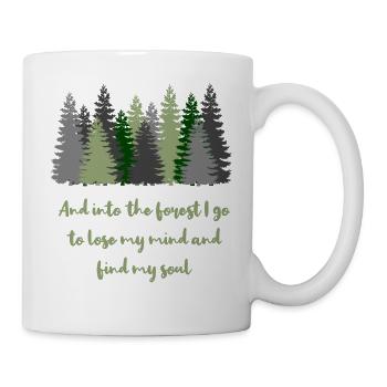 Wald Spruch Wanderer Förster - Tasse - Weiß - Rechts