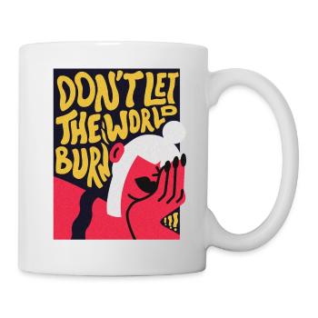 Don’t Let The World Brun !!! - Mug blanc - blanc - Droite
