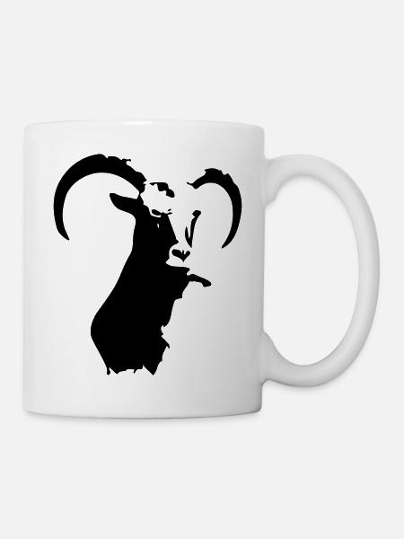 steinbock tier - Tasse - Weiß
