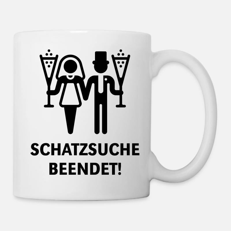 Schatzsuche Beendet! (Brautpaar, Hochzeit, Heirat) - Tasse - Weiß