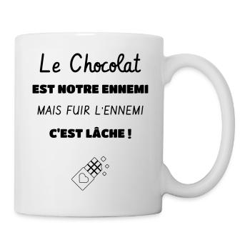 Le Chocolat est notre ennemi ! - Accro au chocolat - Mug blanc - blanc - Droite