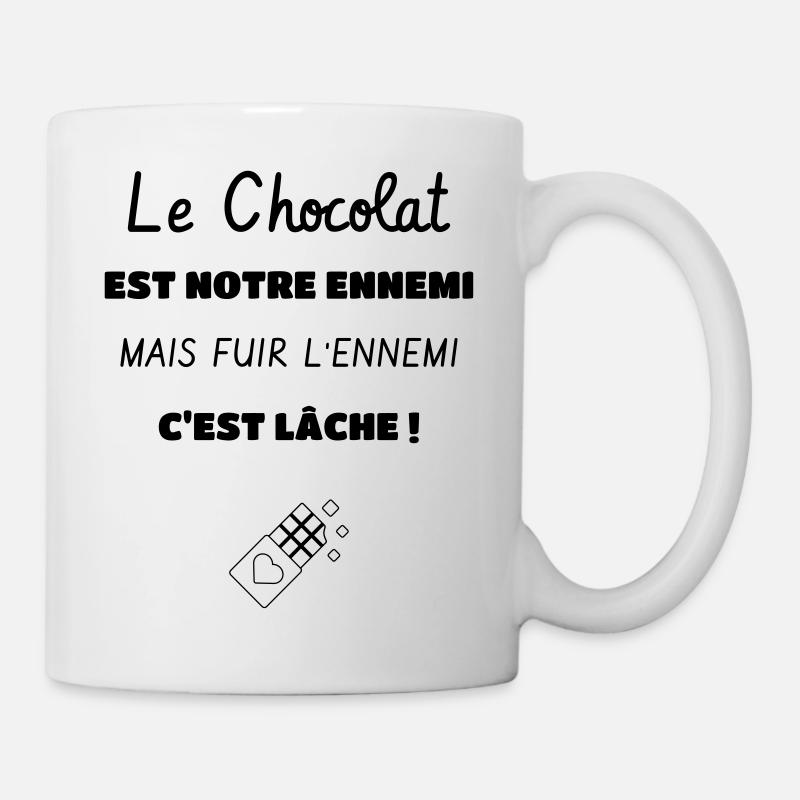 Le Chocolat est notre ennemi ! - Accro au chocolat - Mug blanc - blanc