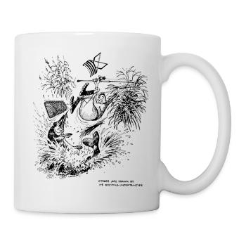 Thelwell Compleat Tangler Cartoon Fish On Rod - Mug - white - Right