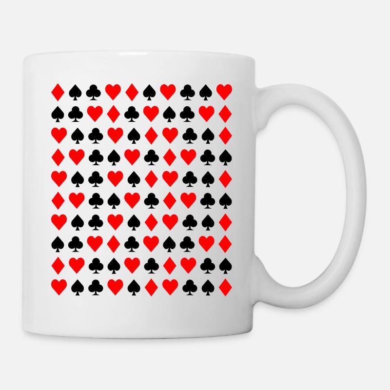 Poker Jeu de cartes Symboles - Mug blanc - blanc