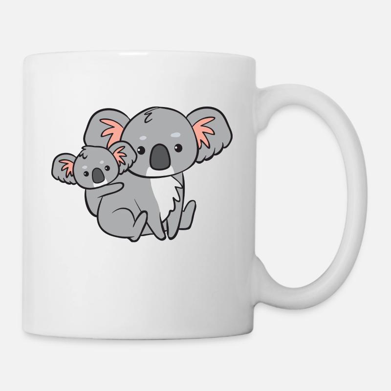 Koala - maman avec enfant dans le dos - Mug blanc - blanc