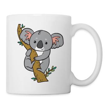 Koala - schaut vom Baum. - Tasse - Weiß - Rechts
