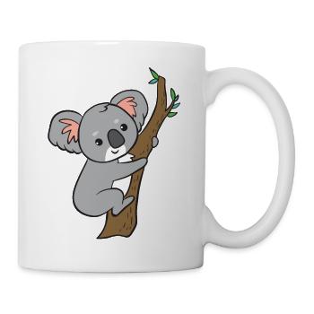 Koala - auf Baum - Tasse - Weiß - Rechts
