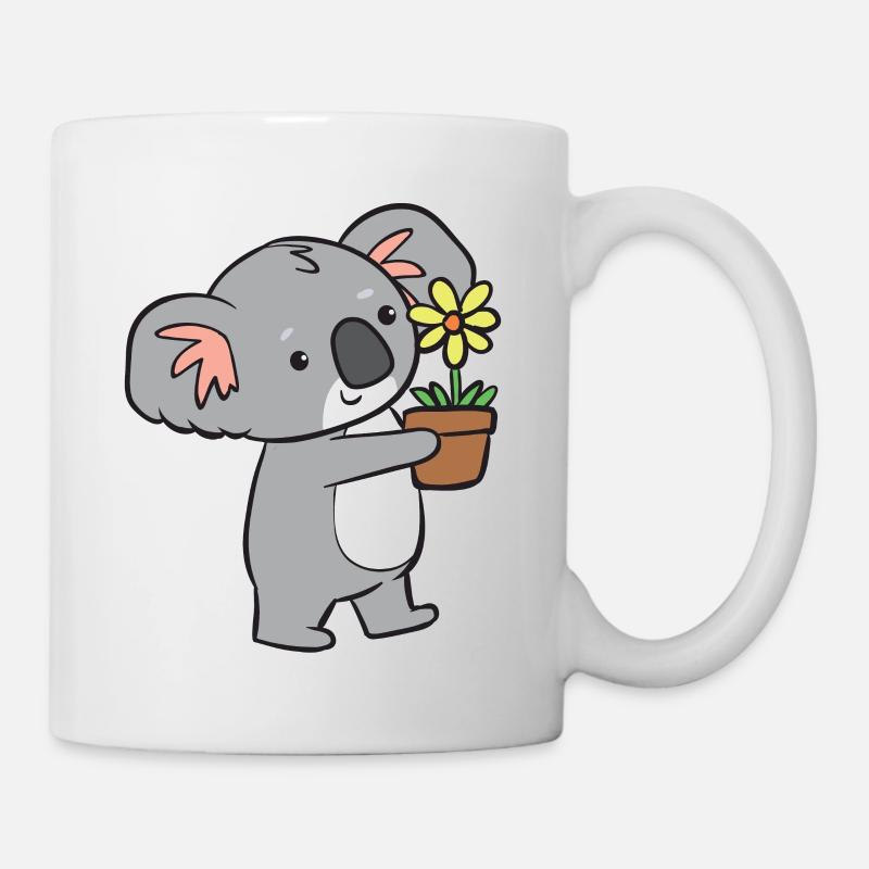 Koala - mit Blume - Tasse - Weiß