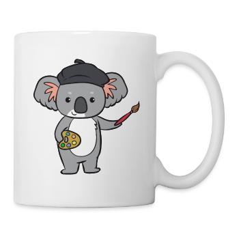 Koala - mit Pinsel und Farbe - Tasse - Weiß - Rechts