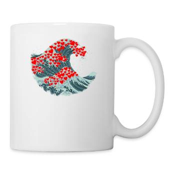 Cadeau d'amour de la Saint-Valentin · coeur ondulé - Mug blanc - blanc - Droite