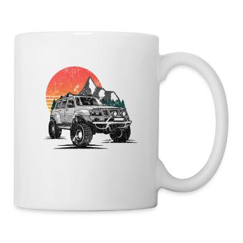Vintage off-road vehicle adventure vehicle - Mug - white - Right