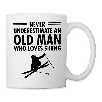 Never Underestimate An Old Man Who Loves Skiing - Mug - white - Right