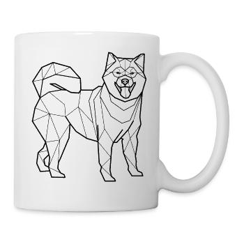 Shiba Inu - ganz (schwarze Linie) - Tasse - Weiß - Rechts