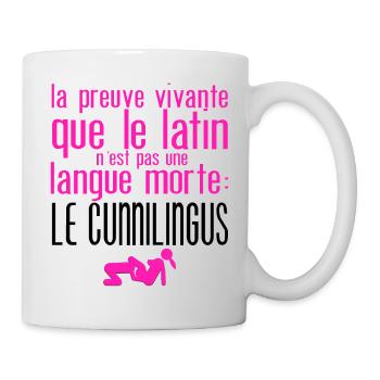preuve vivante langue morte cunnilingus position - Mug blanc - blanc - Droite