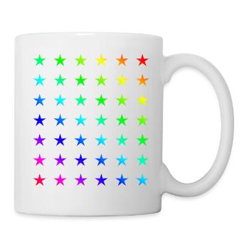 Étoiles arc en ciel arc en ciel drapeau drapeau drapeau - Mug blanc - blanc - Droite