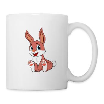 Süßer brauner Hase - Tasse - Weiß - Rechts