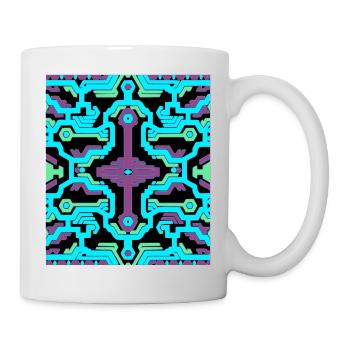 Ayahuasca DMT Meditation Spirit Shipibo Pattern - Mug - white - Right