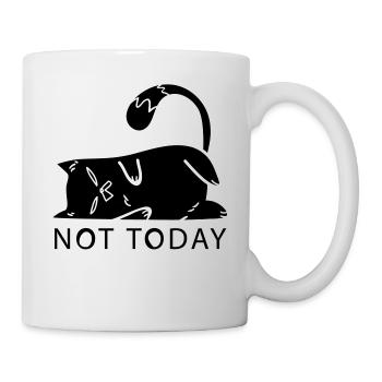Katze Not Today Nein Cat Mom faul NO Mittelfinger - Tasse - Weiß - Rechts