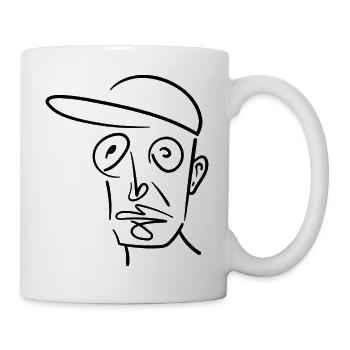 Visage abstrait Beyond 2 Black - Mug blanc - blanc - Droite