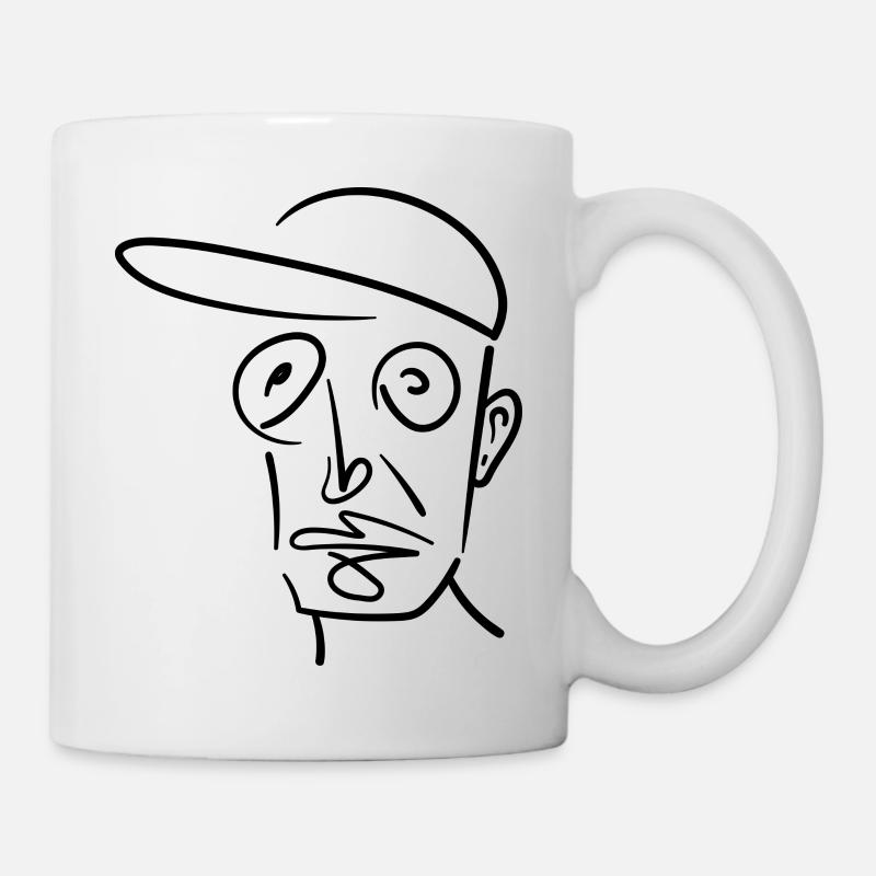 Abstraktes Gesicht jenseits von 2 Schwarz - Tasse - Weiß