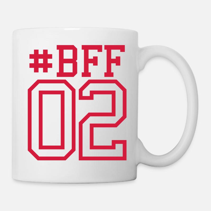 Nummer 02 2 BFF Beste Freunde Freundin - Tasse - Weiß