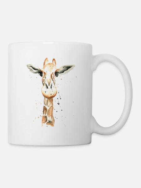 Giraffe Aquarell - Tasse - Weiß