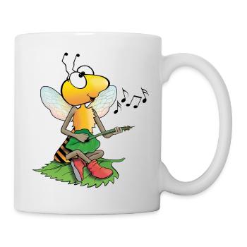 singende Biene - Tasse - Weiß - Rechts