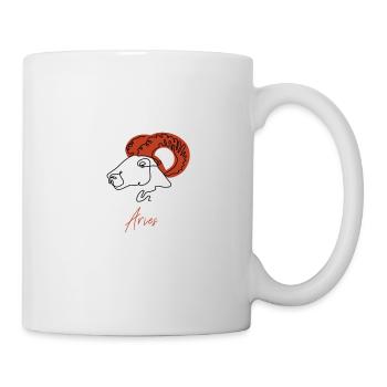 Aries Zodiac Sign Line Art - Tasse - Weiß - Rechts
