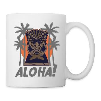 ALOHA 3 TIKI - Mug blanc - blanc - Droite