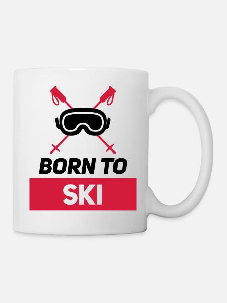 BORN TO SKI - Mug - white