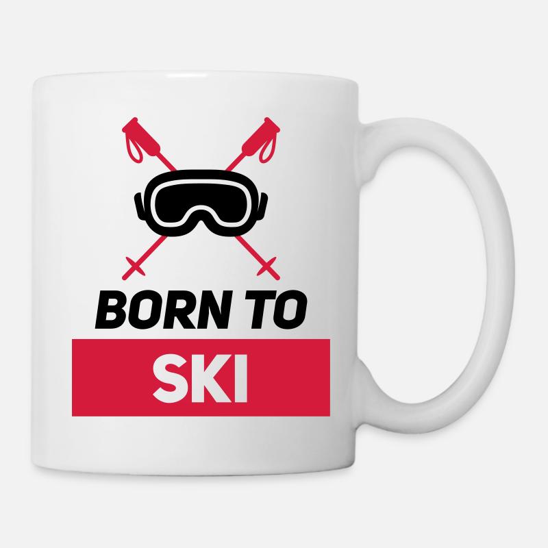 BORN TO SKI - Mug - white