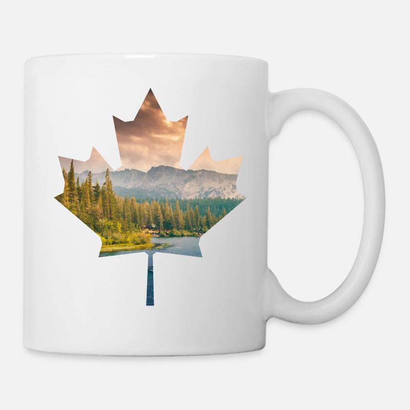 Ahronblatt Canada Nature Forêt Lac Montagnes Camping - Mug blanc - blanc
