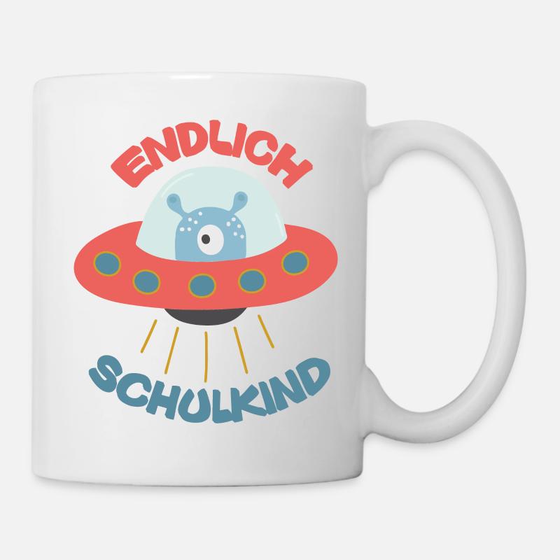 EINSCHULUNG ERSTE KLASSE UFO ALIEN - Tasse - Weiß