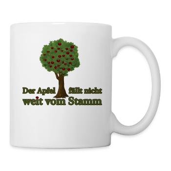 Der Apfel fällt nicht weit vom Stamm - Tasse - Weiß - Rechts